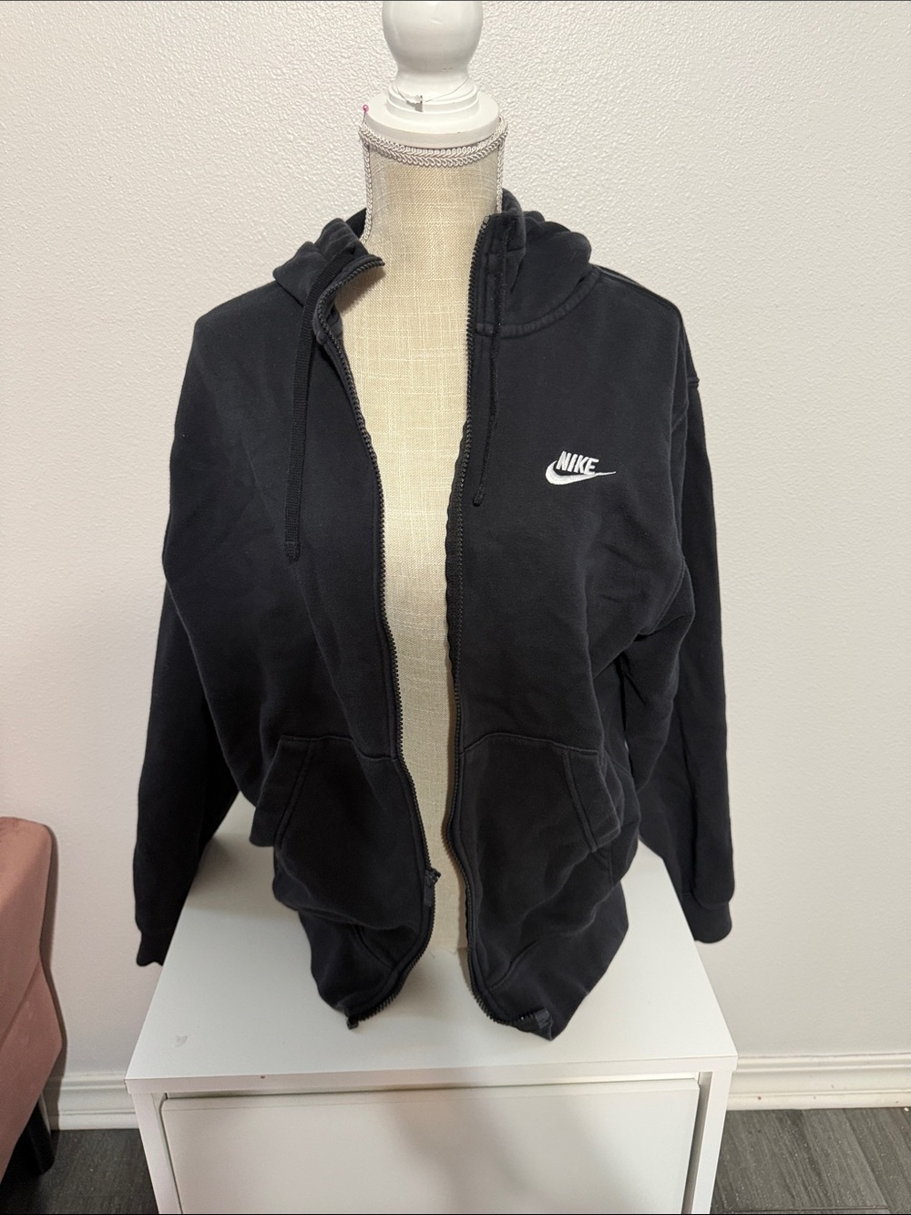 Nike Black Zip-Up Hooded Utility Jacket